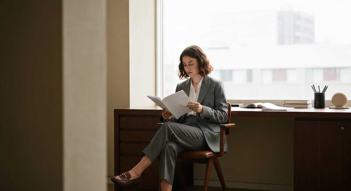 A person reviewing a strong cover letter example at a desk