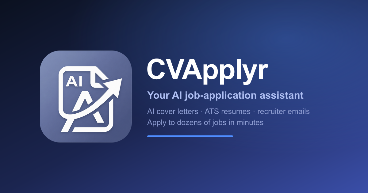 CVApplyr: AI Cover Letters, Resume Builder & Bulk Job Apply